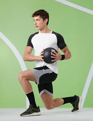 Image of Amazon Brand - Symbol Men's Color Block Active Regular Fit Sports T-Shirt | Round Neck | Half Sleeve (Available in Plus Sizes) Polyester