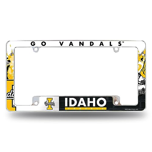 Rico Industries NCAA Idaho Vandals Primary 12" x 6" Chrome All Over Automotive License Plate Frame for Car/Truck/SUV