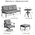 Mvpipi 6 Piece Aluminum Patio Conversation Set, Outdoor Metal Furniture Set w/Rocking Swivel Chairs, 3-Seat Sofa, Ottomans and Coffee Table, 5" Thickened Cushions for Backyard, Poolside, Gray