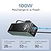 EF ECOFLOW Laptop Power Bank, 25000mAh Rapid Portable Charger, Triple 100W USB-C Ports, Built-in Retractable Cables, Fast Charging for iPhone 17/16 Series, MacBook, Samsung and More