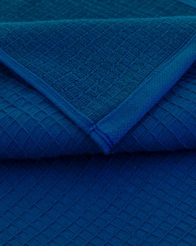 Image of Casa Copenhagen, Egyptian Cotton - Waffle Terry Towel 4 Piece 100% Cotton Large Bath Towel Set - Navy