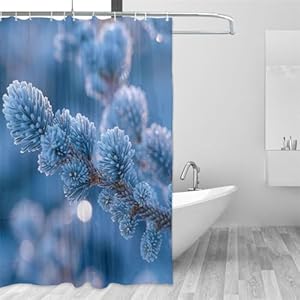 Generisch Zasłona Prysznicowa Zimowy Motyw 240x200cm
