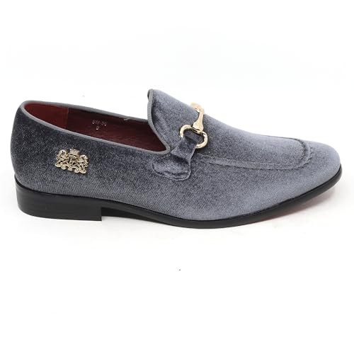 Image of Men's Velvet Designer Classic Dress Tuxedo Smoking Slipper Loafers Slip On Shoes SM-56