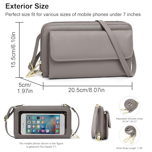 Image of GOIACII Phone Purse Crossbody Bags for Women Small Travel Wallet Touch Screen RFID Blocking