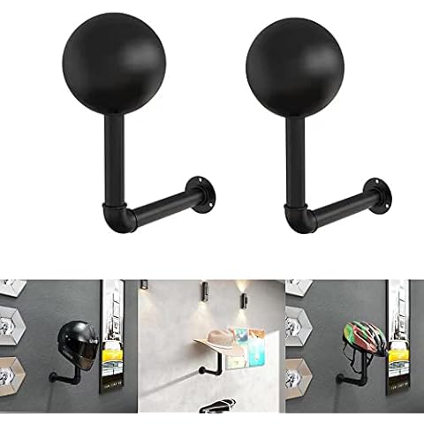 Retro Dome Shape Design Detachable Metal Hat Rack/Helmet Rack/Wig Storage Rack Display Rack, Motorcycle Accessories Helmet Rack Jacket Hanger Wall-Mounted Multifunctional Rack (2 packs) Cover