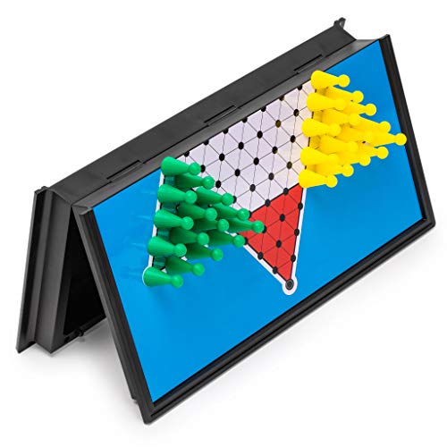 Yellow Mountain Imports Magnetic Chinese Checkers Halma Travel Set, 9.8 Inches - Folding, Portable Board Game Set #TOP4