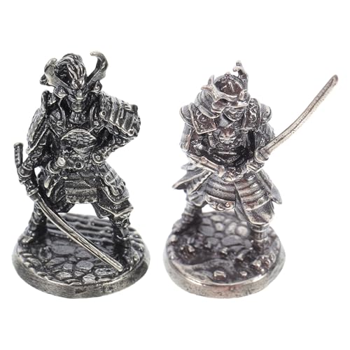 Image of OSOLADY 2pcs Mini Japanese Shogunate Samurai Figurines Vintage Asian Traditional Warrior Statues for Micro Garden Bonsai Desktop Decor Compact Historical Collectibles