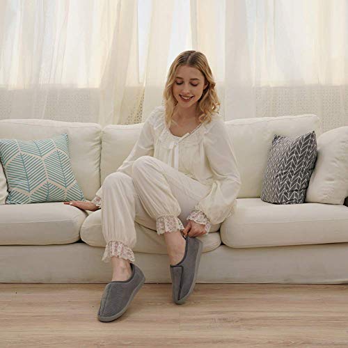 Image of Git-up Women Soft wide Slippers Memory Foam Closed Toed Diabetic Arthritis Edema House Slippers
