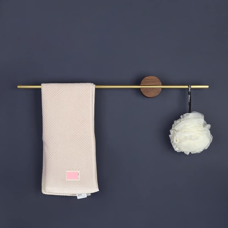 Barre de serviette en laiton et bois noble pour une salle de bain élégante