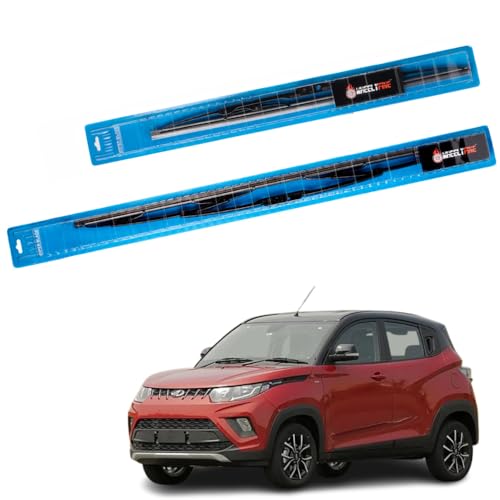 Image of Windshield Car Wiper Blades Metal Frame Water Repellant Cleaning Wiper Blades Refills Best for Mahindra Kuv 100 (2016 Onwards) Dr 20 inch /Pa 18 inch