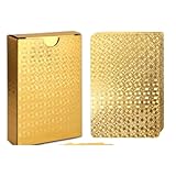 55 Piece Gold Cards Packs Collectible Card Games Rare Golden Cards Deck Box Gold Foil Card for Birthday Party Favors Gifts Fans Collectors(No Duplicates)