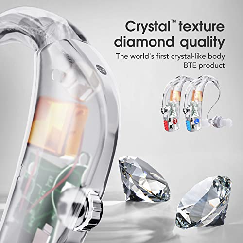 Hearing Aids, Crystal Clear Hearing Aids For Seniors, Hearing Aids Amplifier With Noise Cancelling For Adults Hearing Loss Ear Hearing Assist Devices Hearing Aid 2 Pack #TOP2