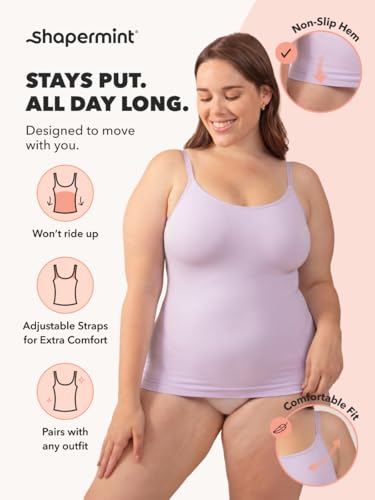 Image of SHAPERMINT Womens Tops - Scoop Neck Cami Body Shaper for Women, Shapewear Tummy Control, Camisole Tank Tops for Women