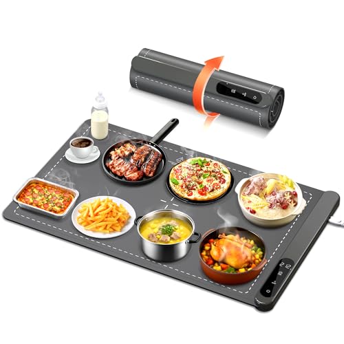 500W Graphene Food Warming Mat (24" x 16", Grey) 6 Temp Modes & 6h Timer