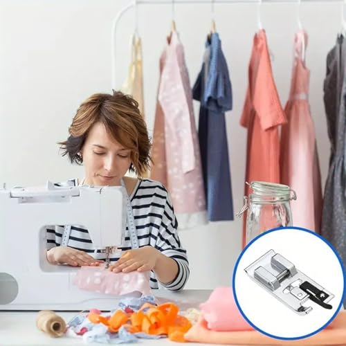 Miniatura 5 de Prensatela Máquina Coser, Prensatelas De Overlock Sobrehilado, Pie De Costura, Prensatela Universal, Compatible Con Máquinas Alfa, Singer, Brother, Janome, Elna, Juki, Puntada Recta