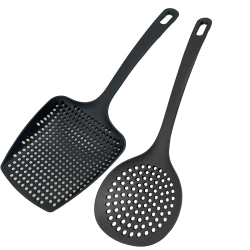 Fackelmann Set 2 Schiumarole da Cucina in Nylon Antigraffio - Utensili da cucina Antiaderente Resistenti al Calore 200°C - Schiumarola Lavabile in Lavastoviglie
