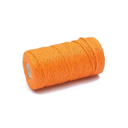 Cuerda de Yute 100m Roll Natural Burlap Hessian Jute Cordón Cuerda Cuerda Cuerda Cuerda Ancho Ancho Rústico Envoltura Regalo Embalaje String Boda Decoración (Color : 2mm Orange Red)