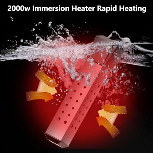 2000W Pool Heater for Inflatable Swimming Pool with Thermostat, Immersion Water Heater for Above Ground Pool or Bathtub, Submersible Bucket Hot Bath Tub Water Heaters with 304 Stainless Guard - Thumbnail 2