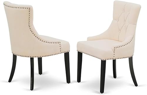 Miniatura 4 de East West Furniture LAFR9-81-02 - Juego de mesa de cocina de 9 piezas, incluye una mesa de comedor rectangular con hoja de mariposa y 8 sillas