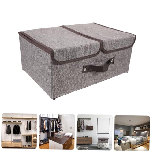 Caja de almacenamiento plegable doble tapa para ropa y organizador de armario 4