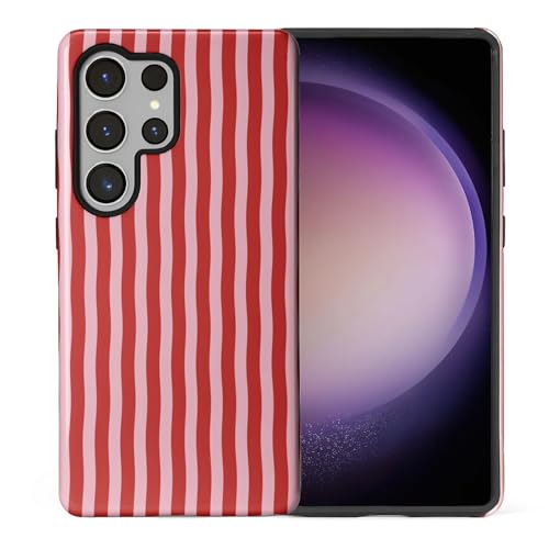 Coque rigide Samsung S25 Ultra HL2 hybride double couche rayures rouges