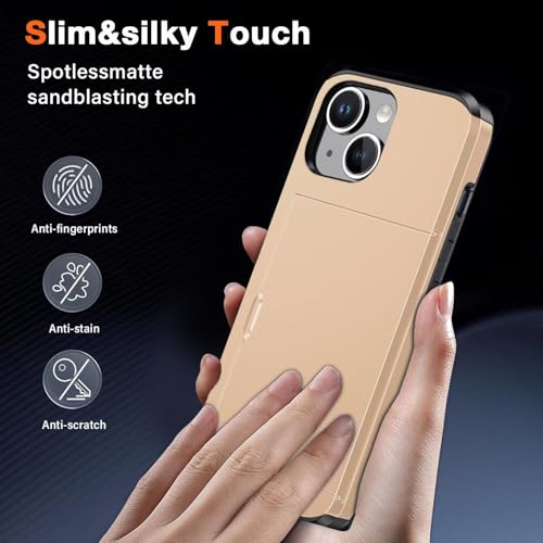 Coque antichoc iPhone 15 Plus or avec fente cachée protégeant votre écran