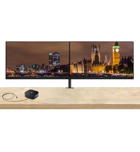 Image of HP Series 3 Pro 24-inch 324pf Full HD (1920 x 1080) LCD IPS Monitor, 2-Pack Eye Ease, DisplayPort Bundled with Desk Mount Dual Monitor Stand, USB-C Multiport G5 Dock