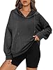 Magritta Womens Hoodies Oversized Long Sleeve Fall Sweatshirts Winter Casual Loose Pullover Tops Knit Ladies Sweater Crewneck Jumpers with Pocket Dark Grey XX-Large, 22-24 #1