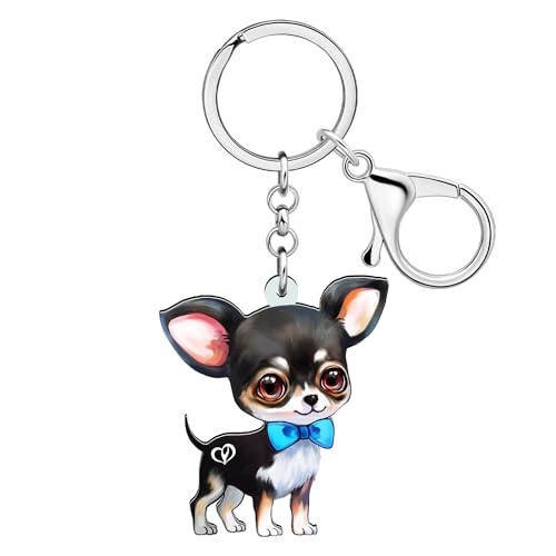 YAYAKO Acrylic Cute Chihuahua Keychain Charms Dog Lovers Gifts for