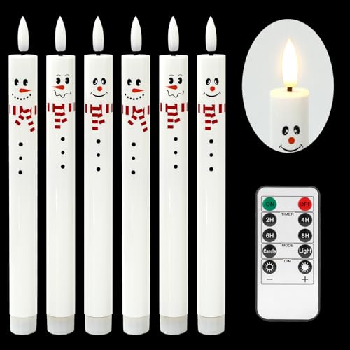 Velas cónicas LED navideñas Whaline para decoración de centro de mesa de invierno 7