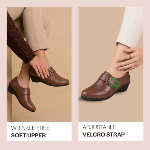 Image of FAUSTO Women's Outdoor Fashion Hook and Loop Platform Heel Wedges