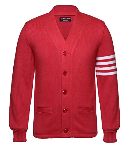 Image of Stewart & Strauss Cardigan Varsity Letter Sweater | American style button front letter sweater knit since 1977, heavyweight and ready for chenille letters and patches