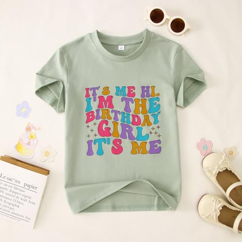 Image of Its Me Hi Im The Birthday Girl Its Me Birthday Girl Shirt Kid B-Day T-Shirt Party Tee Outfit Short Sleeve Tops 6-12Y