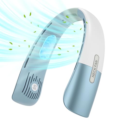 Qsocksy Draagbare nekventilator, handsfree met 5 snelheden, USB oplaadbare persoonlijke...