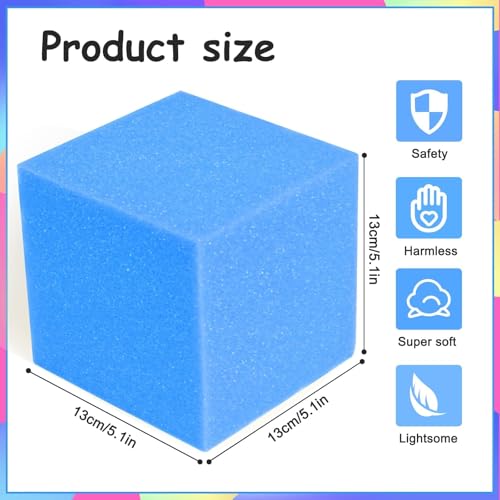 TRENDBOX 48 PCS 5\" x 5\" x 5\" Foam Pit Blocks Sponge Cubes Foam Pit Cubes Sponge Blocks for Amusement Park, Gymnastics, Freerunning and Parkour Courses - Dark Blue (New)