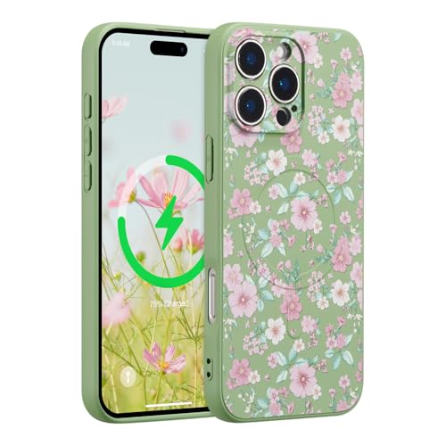 Coque iPhone 16 Pro esthétique silicone motif floral pour filles au quotidien
