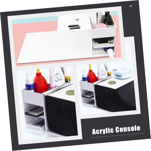 Console acrylique blanche pour greffe de cils Alipis à compartiments