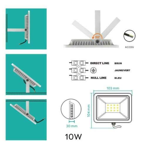 Faro led esterno 10w resa 100w luce calda 3200k