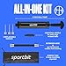 SPORTBIT Ball Pump with 3 Needles, Nozzle, Extension Hose, Pouch - Great Air Pump for Exercise Sport Balls - Football & Soccer, Basketball, Volleyball Pump, Swim Inflatables, Black