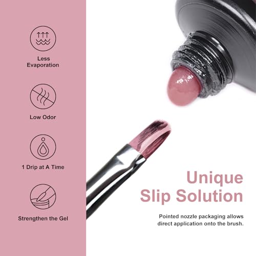 Set de esmaltes en gel 15 piezas tonos nude rosa miniatura 3