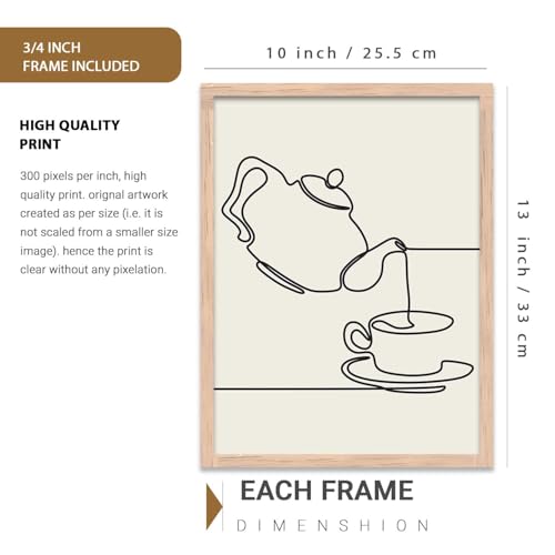 Image of HOTHOUSE Kitchen poster With Frame For Living Room Bed Room Hotel Wall Decor Digital Reprint engineered wood Set of 3 (10X13 inch)