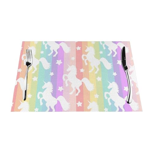 Sets de table licornes lavables pour protéger la table des enfants