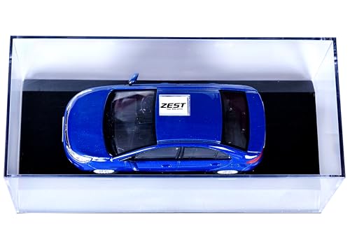 Image of Scale Model Car Tata-Zest-Free Wheel (Acrylic case)-Official 1:43 Die-cast Official Merchandise (Blue)