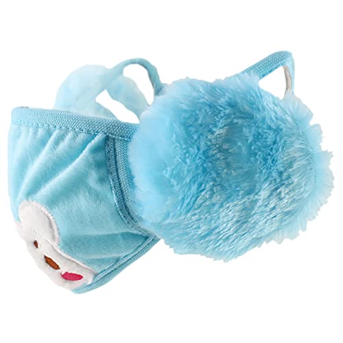 Image of Trendy Apparel Shop Kids Winter Animal Face Cartoon Bear Mask & Earmuffs