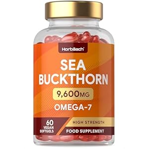 Omega 7 Sea Buckthorn Oil 9600mg | 60 Vegan Softgels | High Strength Supplement with Essential Fatty Acids | No Artificial Preservatives | by Horbaach