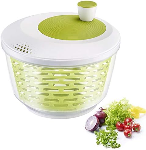 Westmark Salad Spinner, capacity: 4.4 litres, ø 23.5 cm, plastic, BPA-free, Spinderella, colour: transparent/white/green, 243022EA