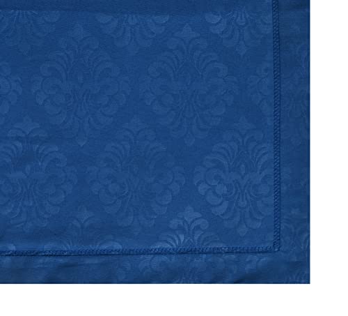Image of Fitzy 280 TC Fitted bedsheet King Size, Elastic bedsheet, 72x78 inches + 10 inches Drop, with 2 Pillow Covers (Damass Royel Blue, 72 inch x 78 inch)