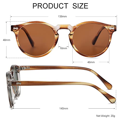 Image of Vintage Polarized Sunglasses for Men Women Round Retro Classic Fashion Eyewear UV400 Protection Sun Glasses