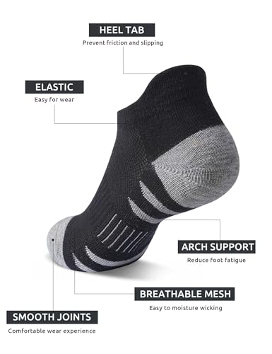 Image of Somaibo 10 Pairs Boys Girls Ankle Socks Kids Athletic No Show Socks Low Cut Half Cushioned Sock