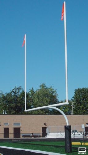 Gared 23 4" Crossbar White High School Football Goal Posts (Plate Mount) - 1 Pair